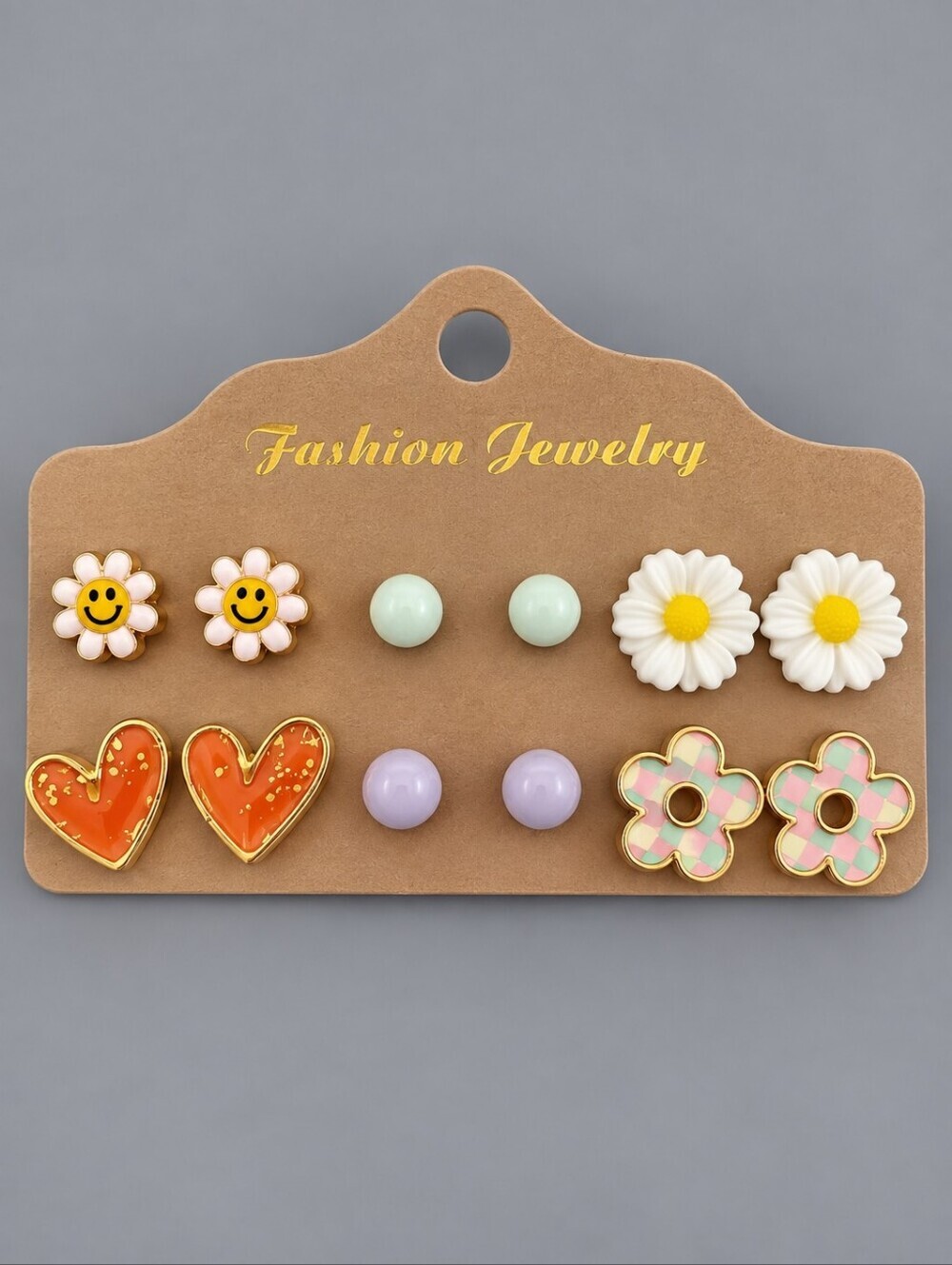 Vintage Coquette Daisy Heart Ball Post Earring Set